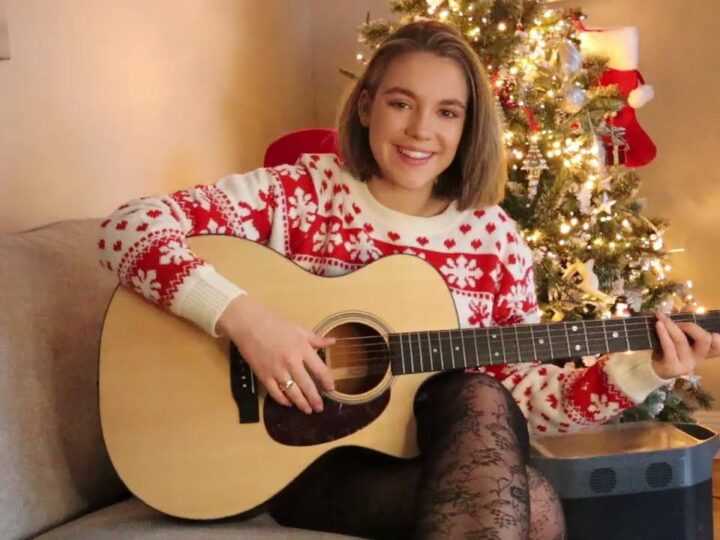 MY 1st ACOUSTIC CHRISTMAS SONG AT HOME | Meghan Trainor – Ill Be Home | Allie Sherlock cover